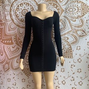 Black Long Sleeve Mini Dress